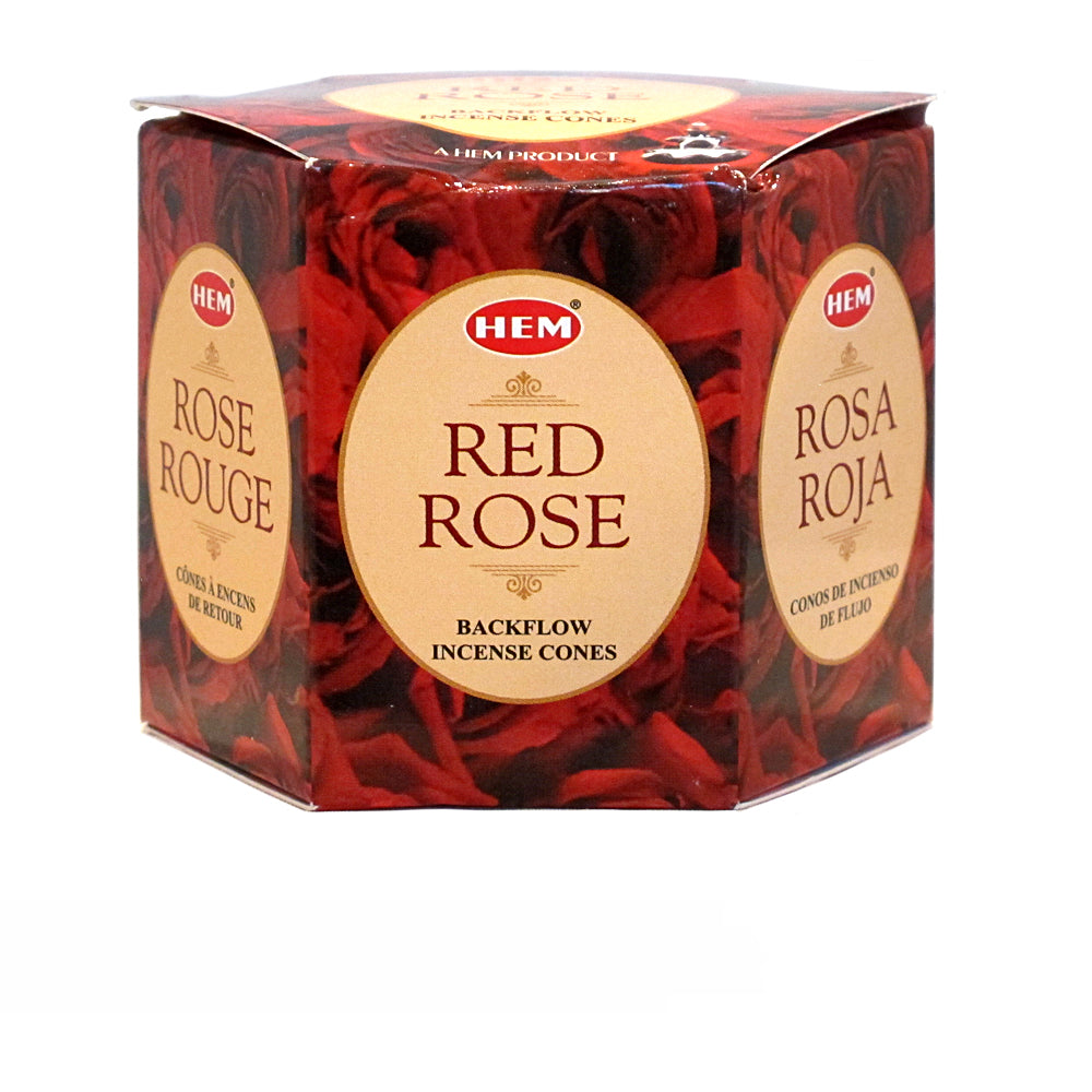 Hem Red Rose Backflow Incense Cones | Incense | Wiccan Center