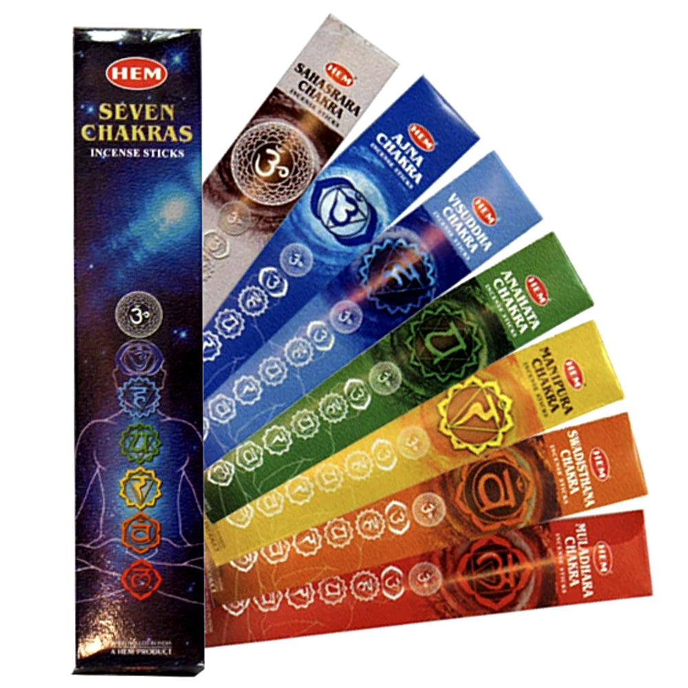 HEM Seven Chakras Incense Sticks - Pack | Incense | Wiccan Center