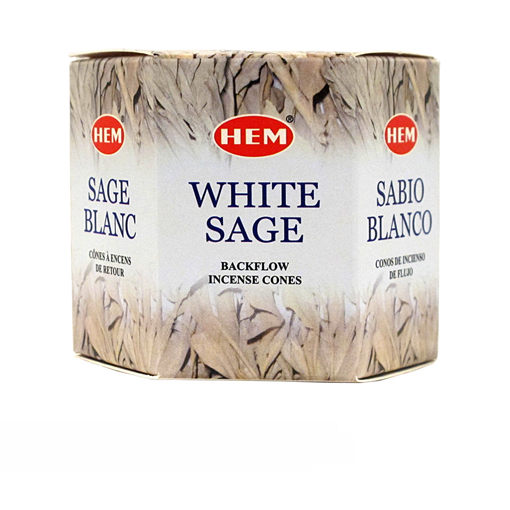 Hem White Sage Backflow Incense Cones | Incense | Wiccan Center