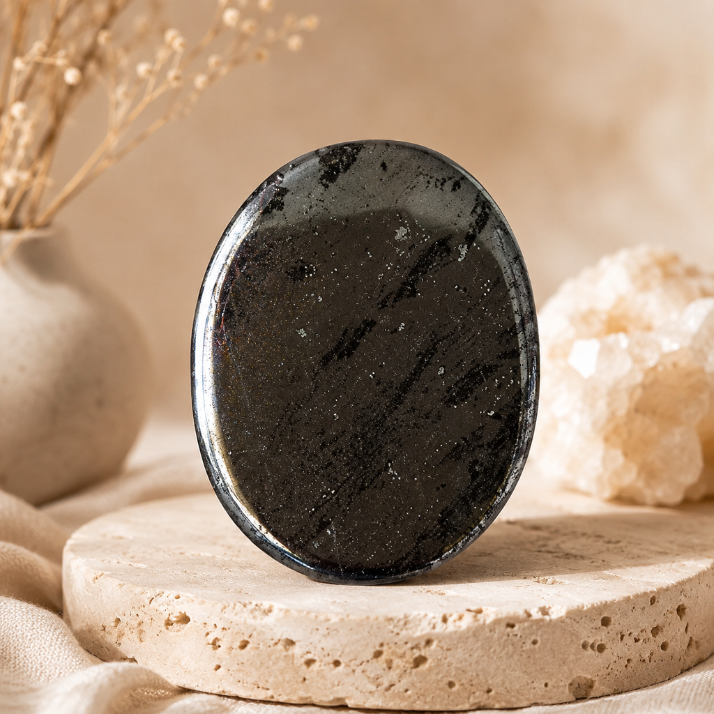 Hematite Pocket Stones (Focus and Strength) | Worry & Palm Stones | Wiccan Center