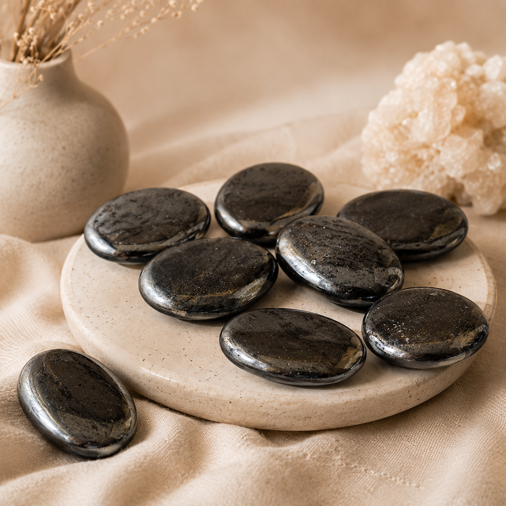 Hematite Pocket Stones (Focus and Strength) | Worry & Palm Stones | Wiccan Center