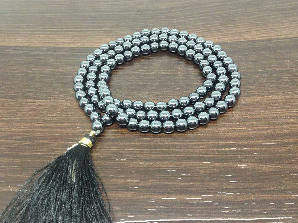 Hematite Gemstone Mala, 108 Prayer Bead Mala.