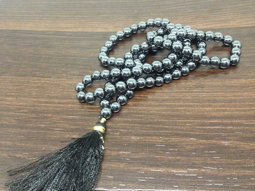 Hematite Gemstone Mala, 108 Prayer Bead Mala.