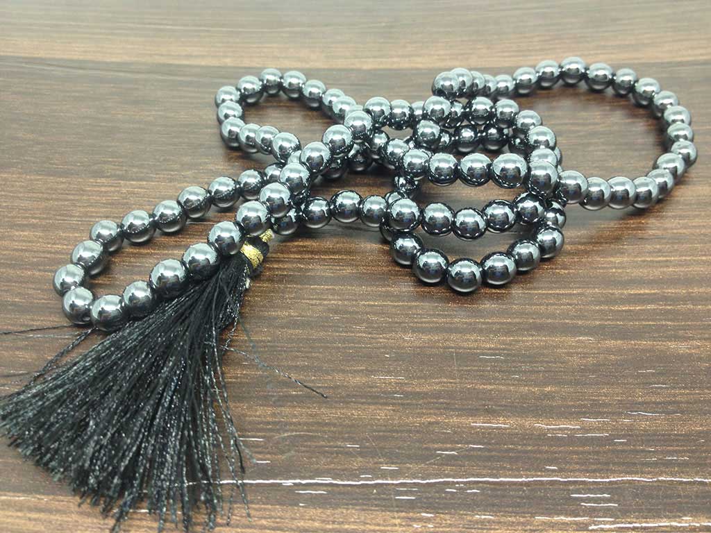 Hematite Gemstone Mala, 108 Prayer Bead Mala.