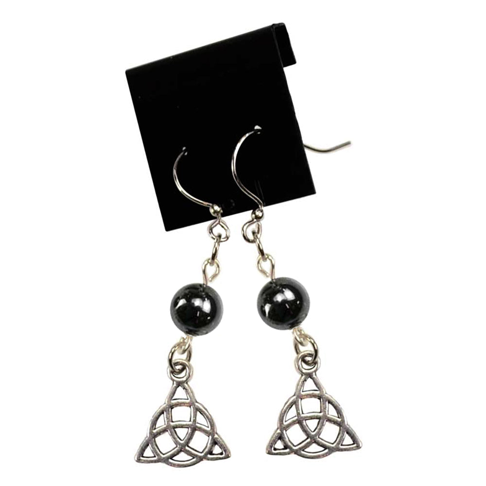 Hematite Triquetra Earrings | Earring | Wiccan Center