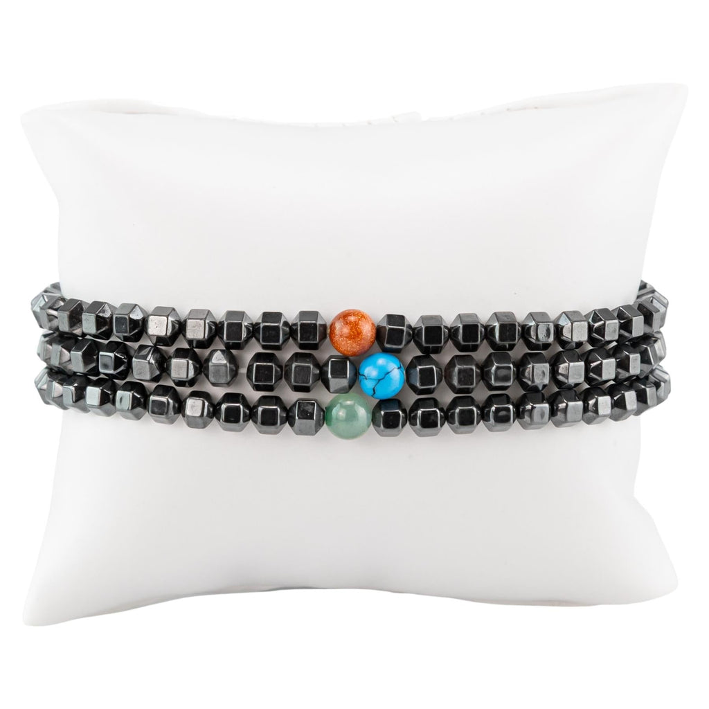 Hematite with Crystal Bead Stretch Bracelet | | Wiccan Center