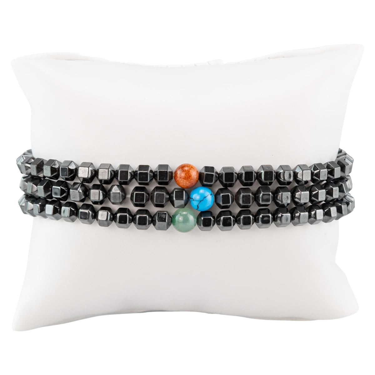 Hematite with Crystal Bead Stretch Bracelet | | Wiccan Center