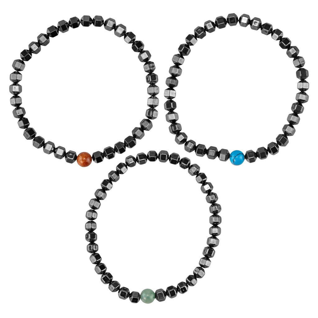 Hematite with Crystal Bead Stretch Bracelet | | Wiccan Center