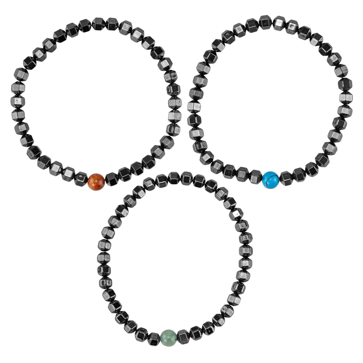 Hematite with Crystal Bead Stretch Bracelet | | Wiccan Center