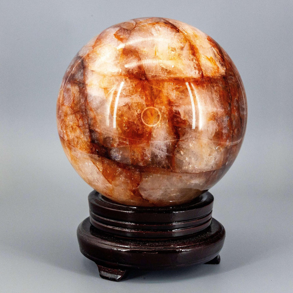 Hematoid "Fire" Quartz Sphere w/ Stand 158mm