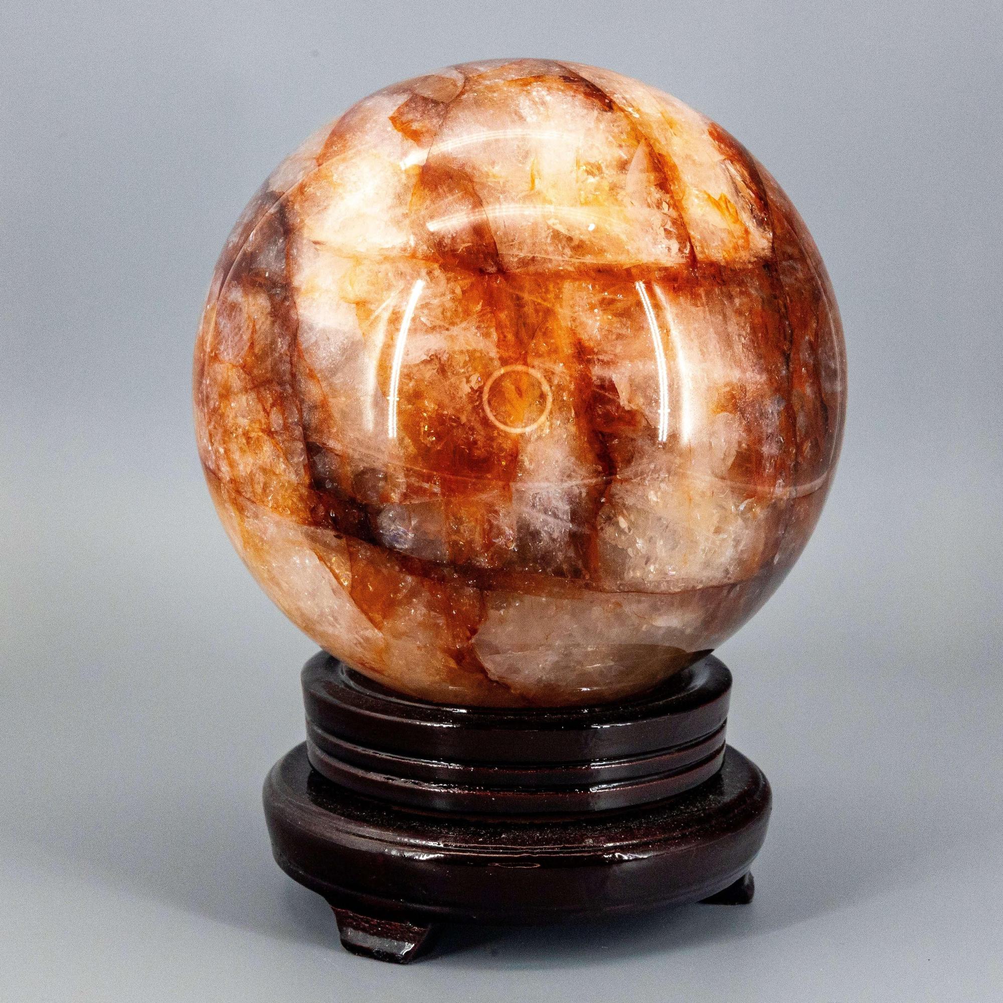 Hematoid "Fire" Quartz Sphere w/ Stand 158mm