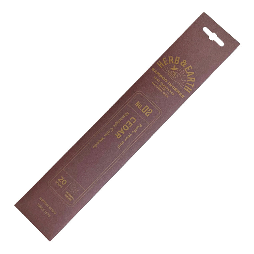Herb & Earth Cedar Bamboo Incense Sticks (Nippon Kodo) | Incense | Wiccan Center