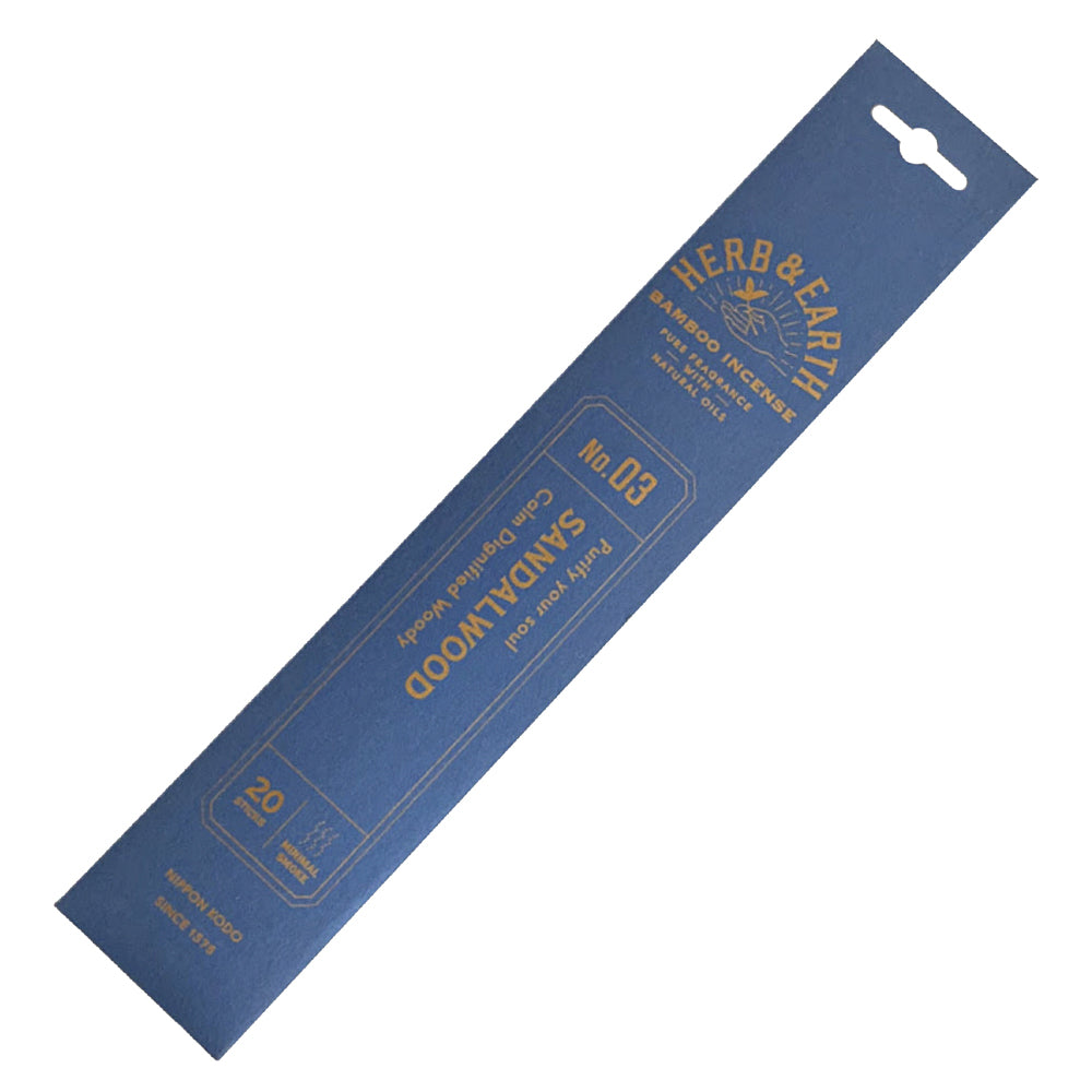 Herb & Earth Sandalwood Bamboo Incense Sticks (Nippon Kodo) | Incense | Wiccan Center
