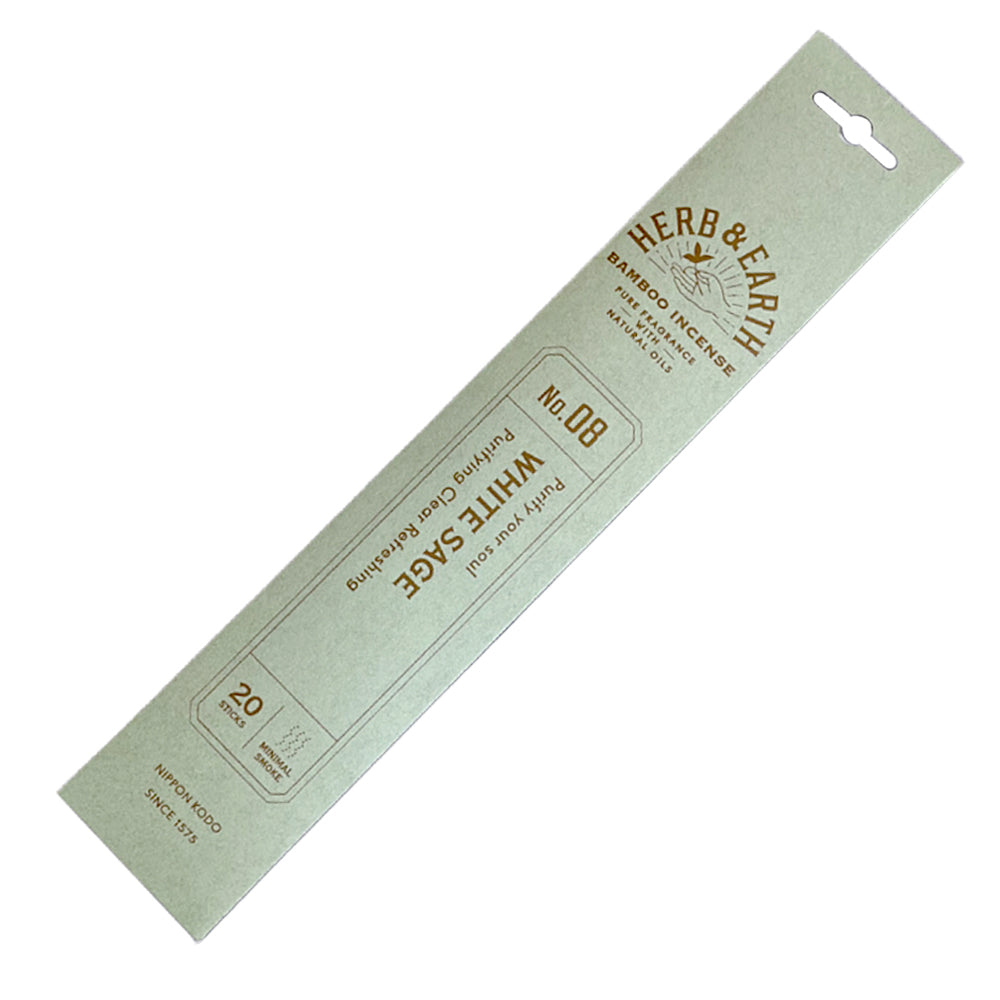 Herb & Earth White Sage Bamboo Incense Sticks (Nippon Kodo) | Incense | Wiccan Center