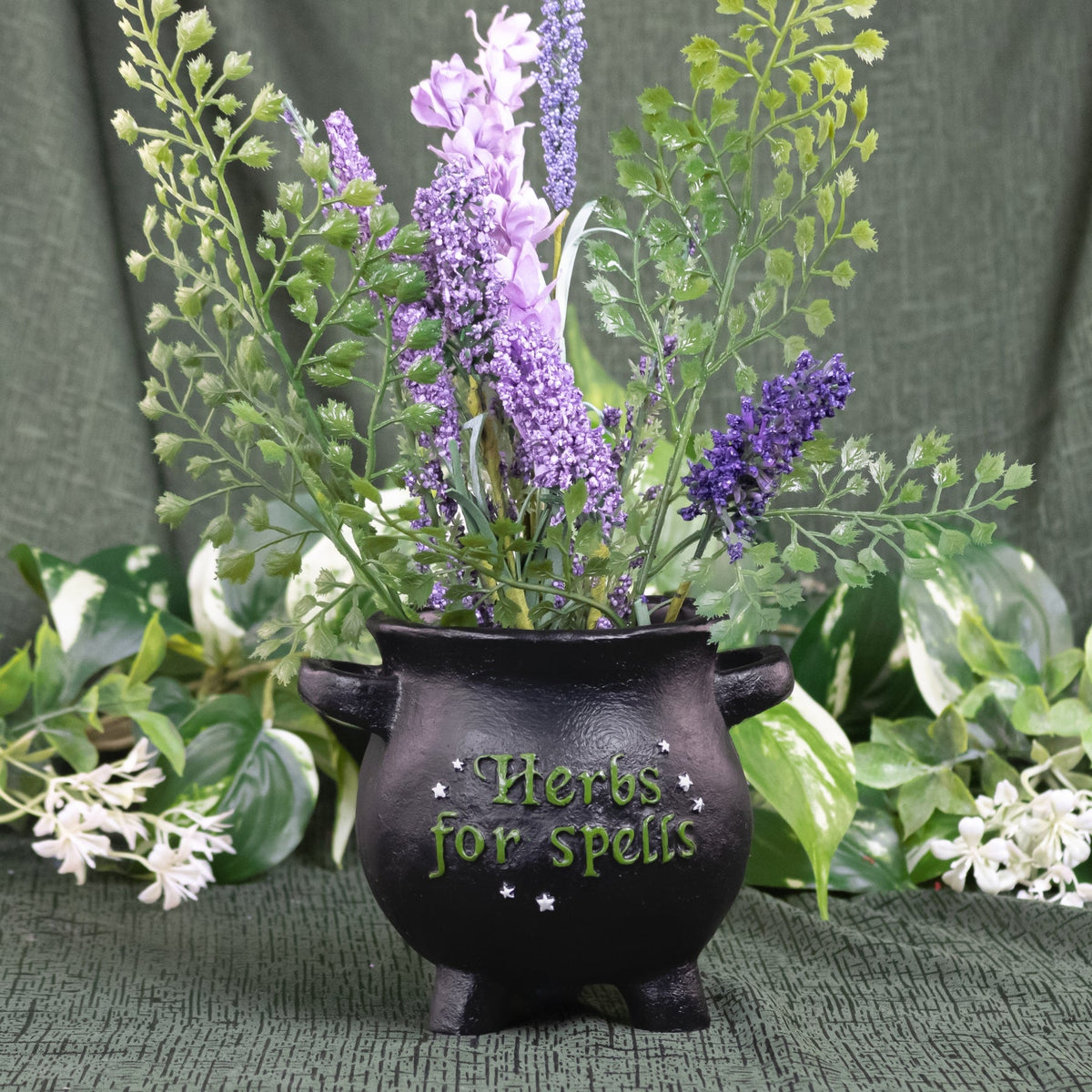 Herbs for Spells Cauldron Planter | | Wiccan Center