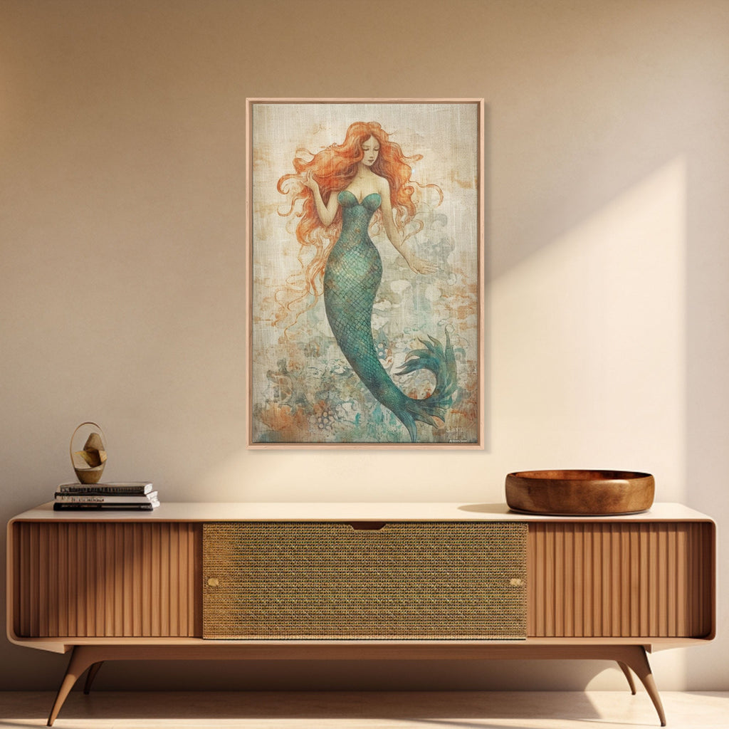 Coastal Mermaid Canvas Print Or Poster, Framed | | Wiccan Center