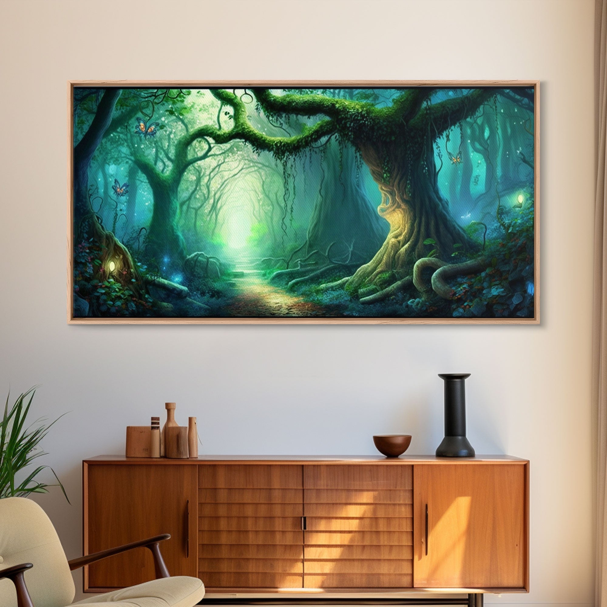 Beautiful magical fairy forest, Framed canvas print, Fantasy forest wall art Enchanted forest, Fantasy Home Decor | | Wiccan Center