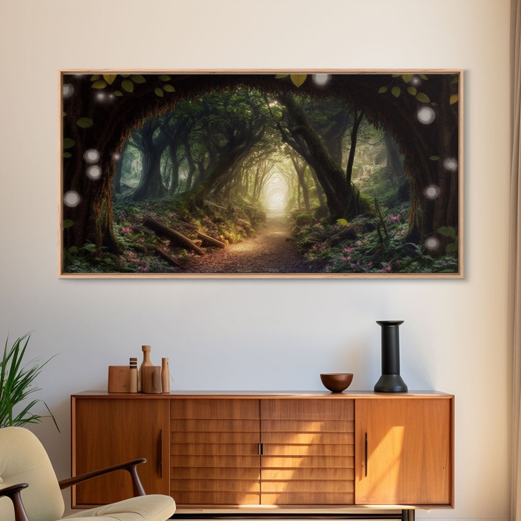 Path Through A Magical Enchanted Fairy Forest, Fantasy Art, Framed Canvas Print, Enchanted Forest Fantasy Art | | Wiccan Center