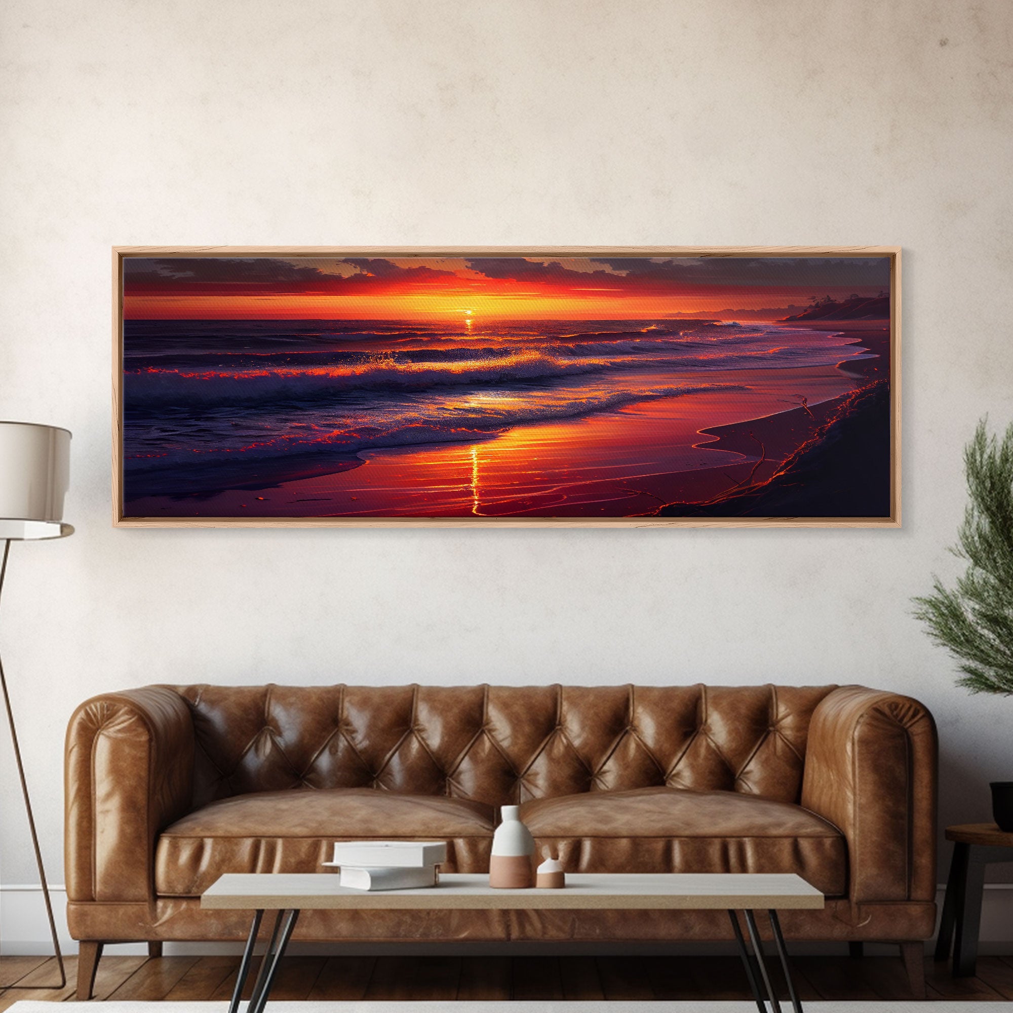 Large Art Sunset, Beach landscape, Coastal Art Print, Beach House, Coastal Decor, Beach Painting, Sunset Art, Framed/Unframed Canvas/Print | | Wiccan Center