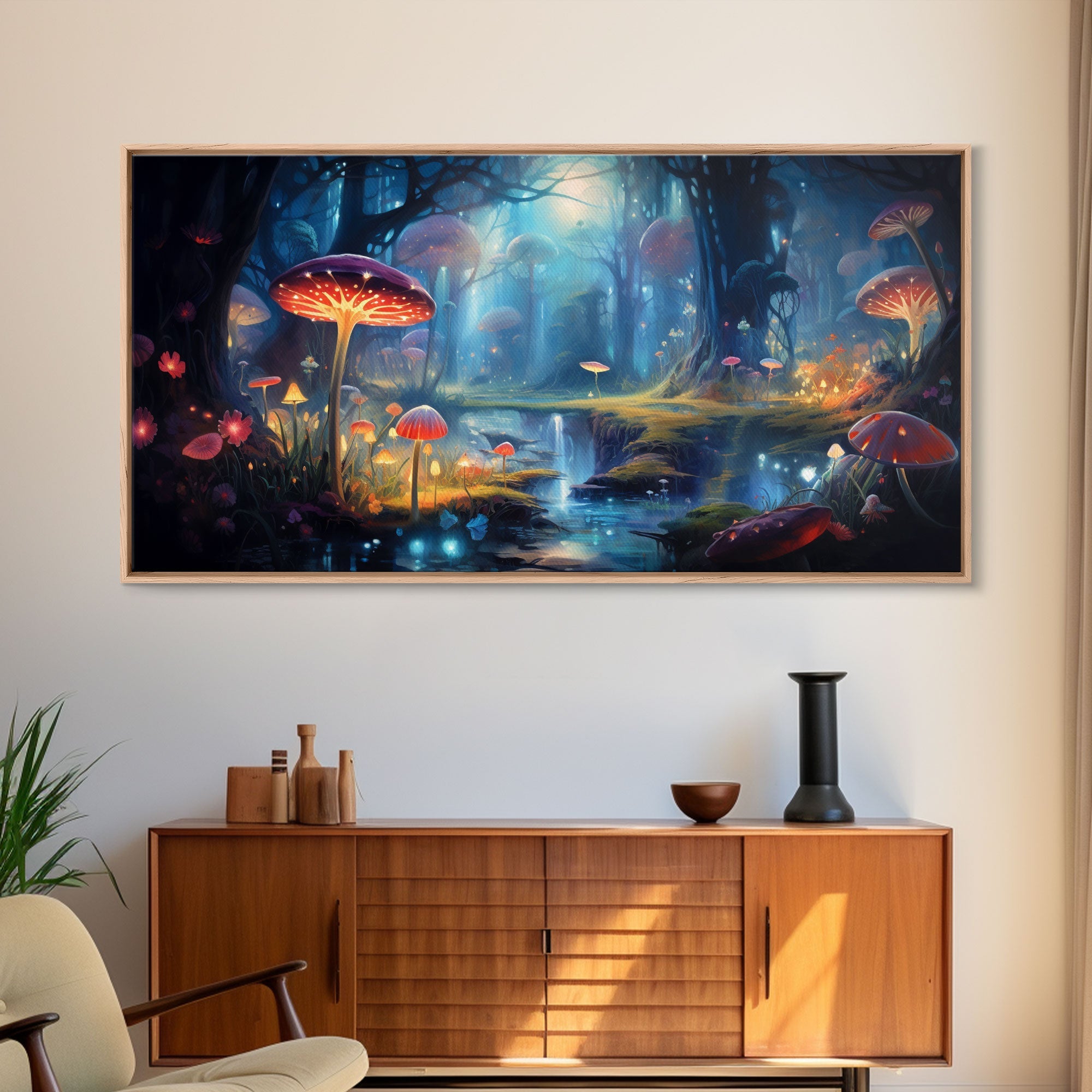 Fantasy Art, Dark Fantasy Forest Framed Canvas Print, Elven Decor, Magical Forest, RPG Game Art, Game Room Art, Witchy Decor, Wall Art | | Wiccan Center