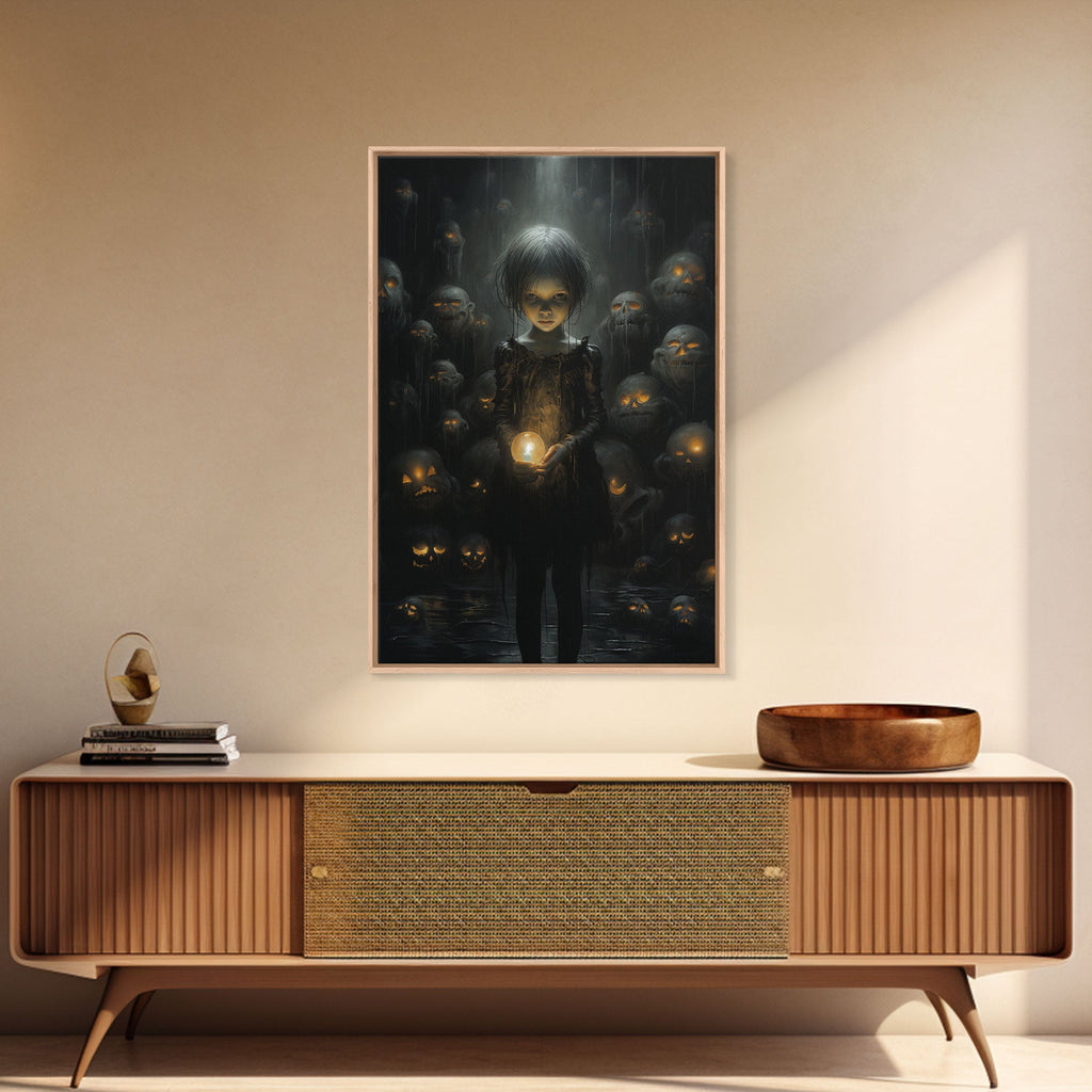 The Witch And The Well Of Souls, Haunted Halloween Art, Halloween Canvas, Framed Canvas Print, Witch Wall Decor, Witchcraft Wall Art | | Wiccan Center