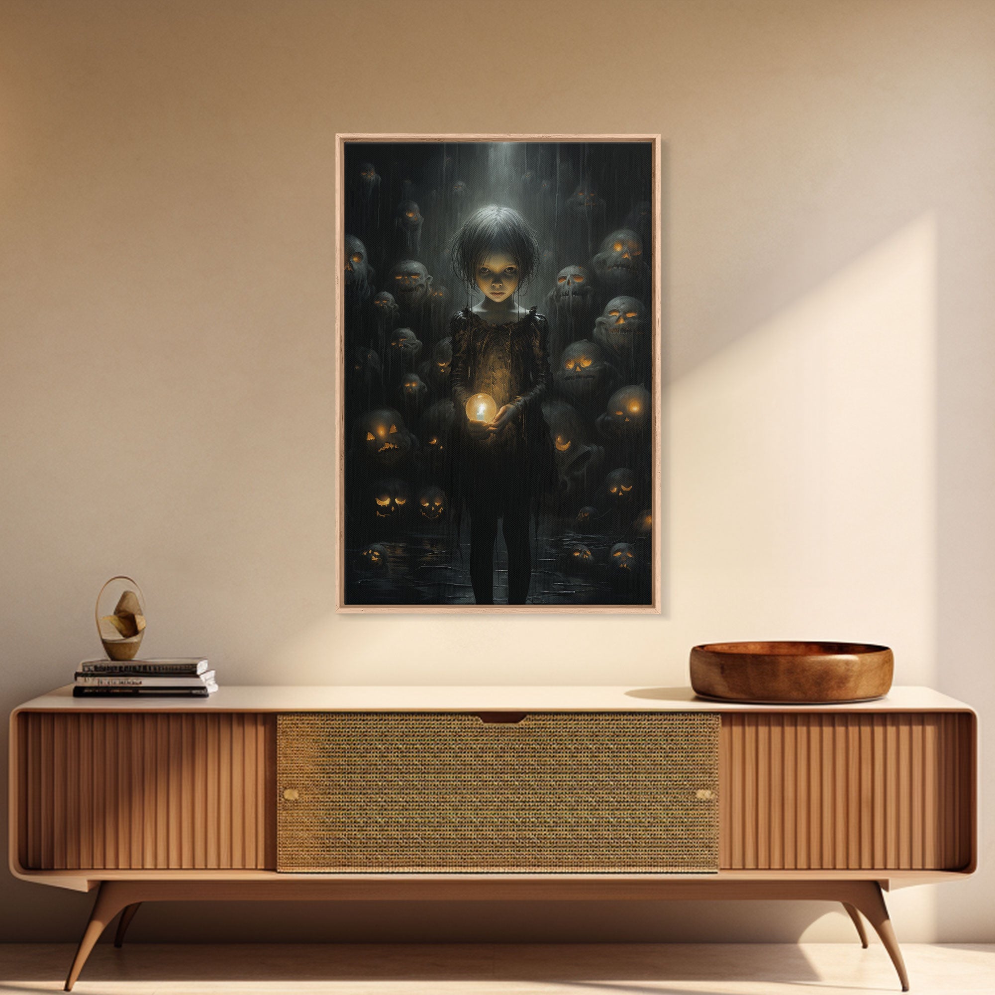 The Witch And The Well Of Souls, Haunted Halloween Art, Halloween Canvas, Framed Canvas Print, Witch Wall Decor, Witchcraft Wall Art | | Wiccan Center