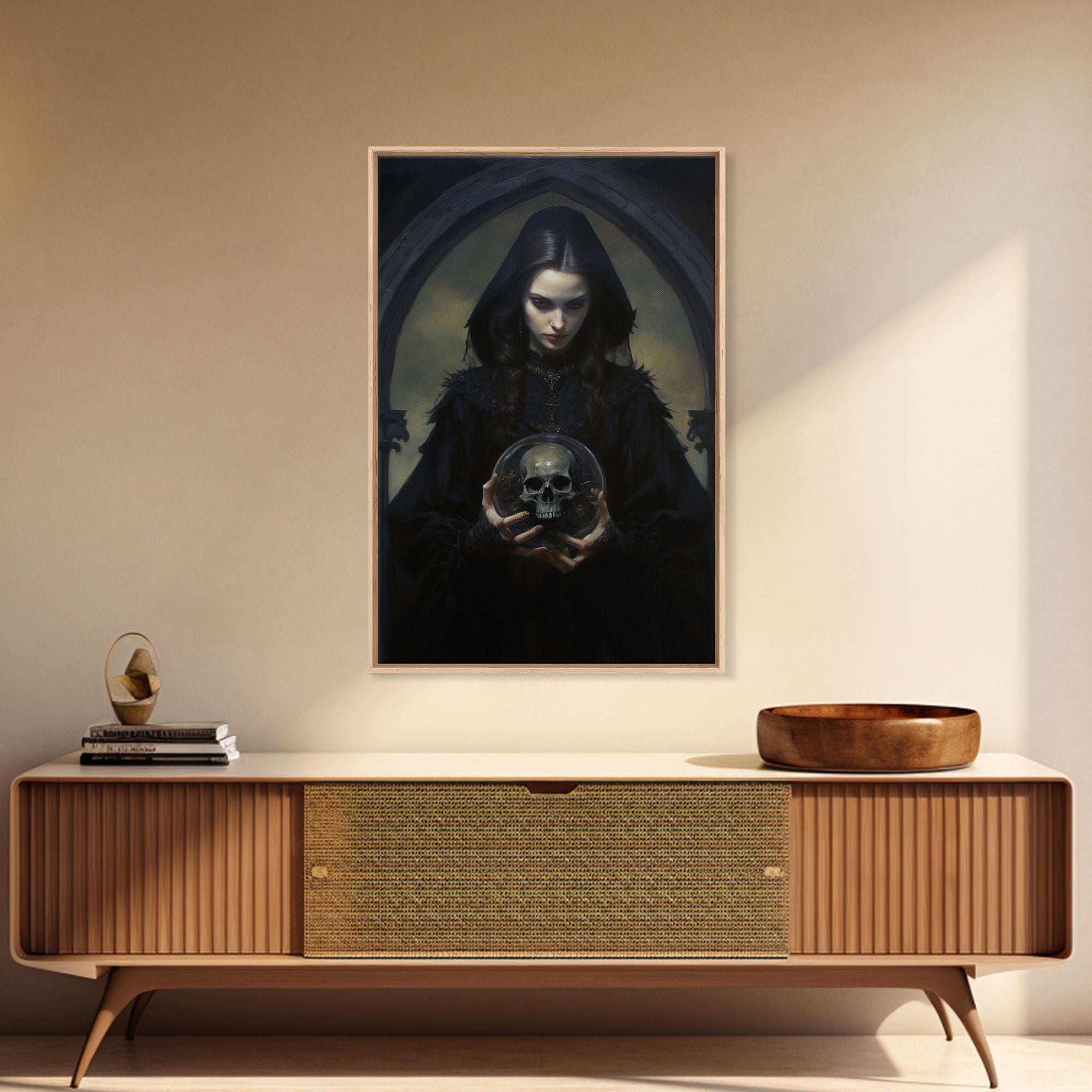 The Fortune Teller, Halloween Canvas Print, Framed Canvas, Unique Wall Art, Goth Art, Dark Academia, Witch Art, Witchcraft | | Wiccan Center