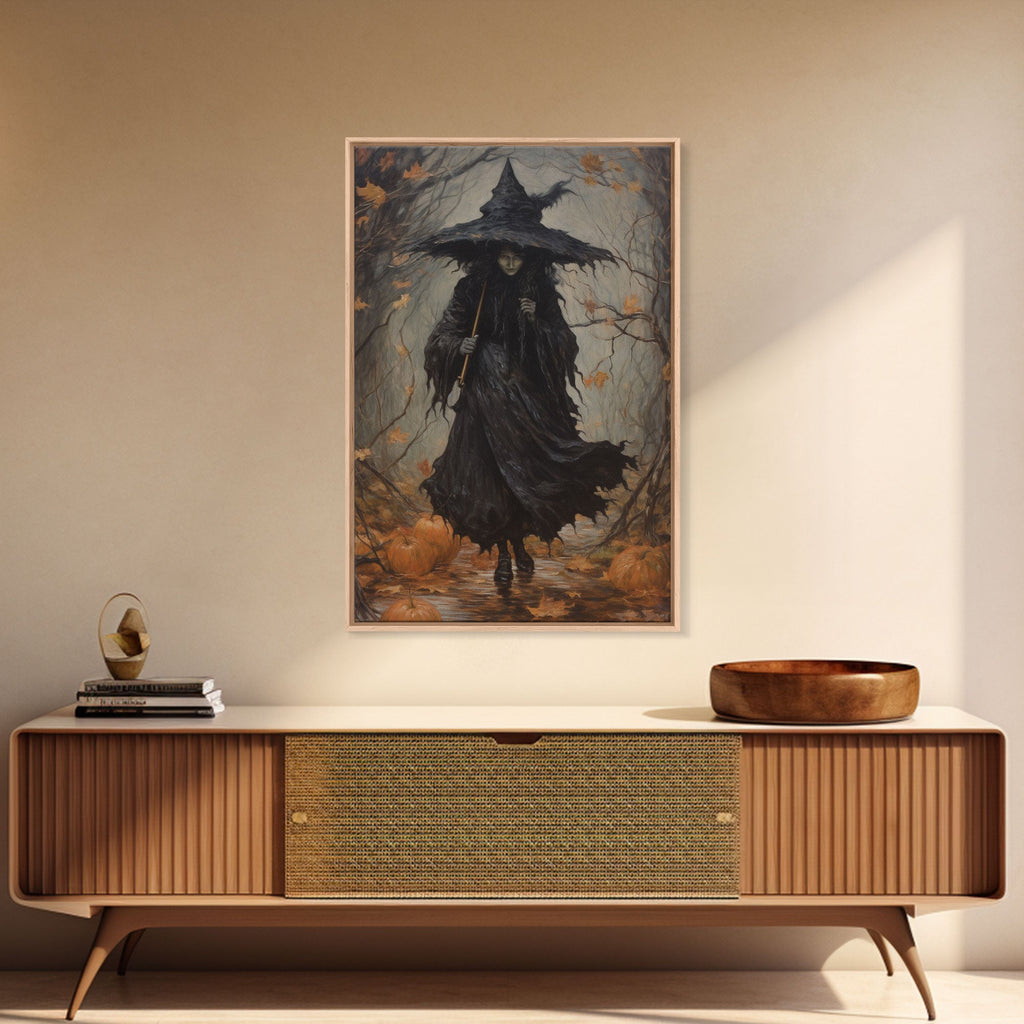 The Wicked Witch, Halloween Canvas Print, Framed Canvas, Unique Wall Art, Goth Art, Dark Academia, Witch Art, Witchcraft, Witch Decor | | Wiccan Center