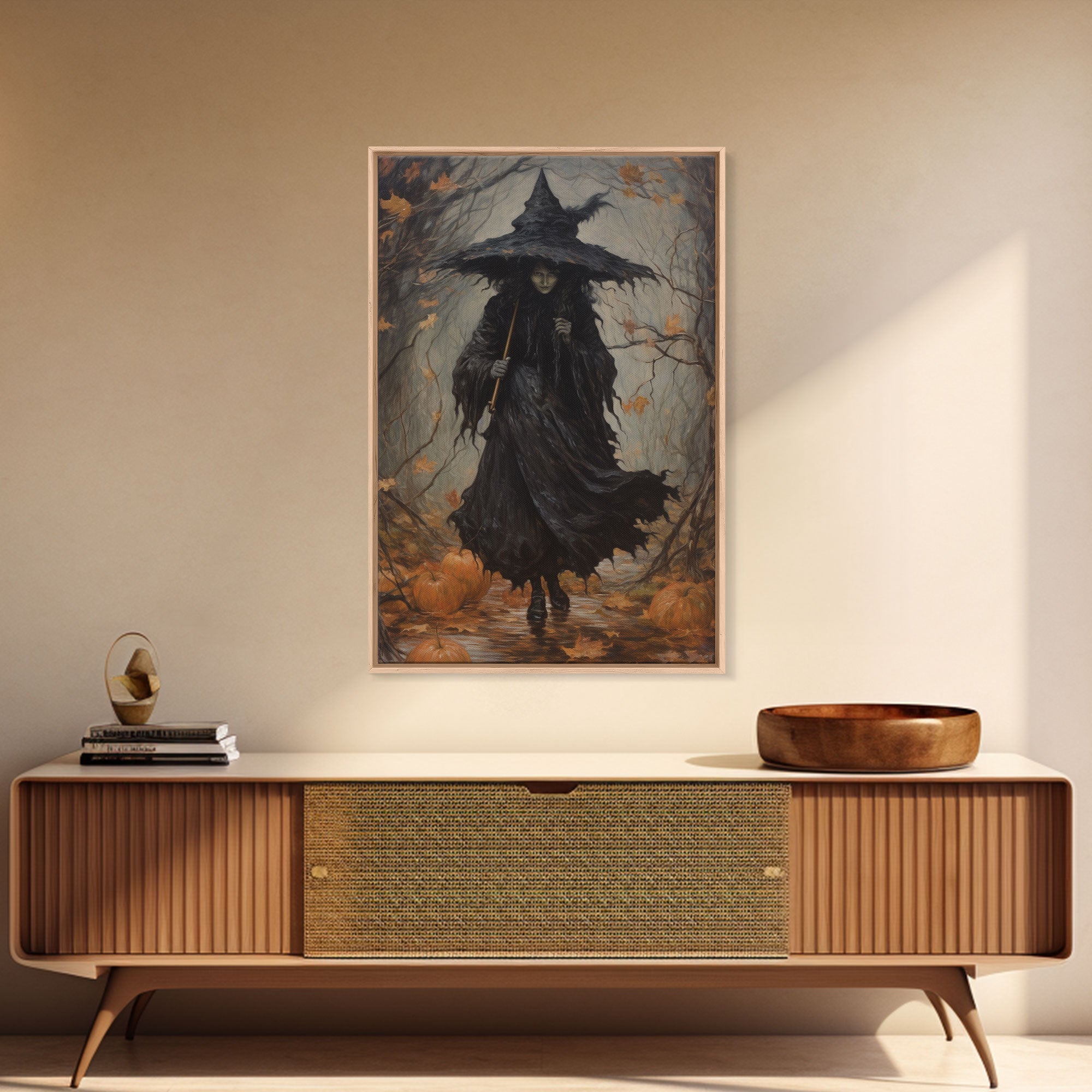 The Wicked Witch, Halloween Canvas Print, Framed Canvas, Unique Wall Art, Goth Art, Dark Academia, Witch Art, Witchcraft, Witch Decor | | Wiccan Center