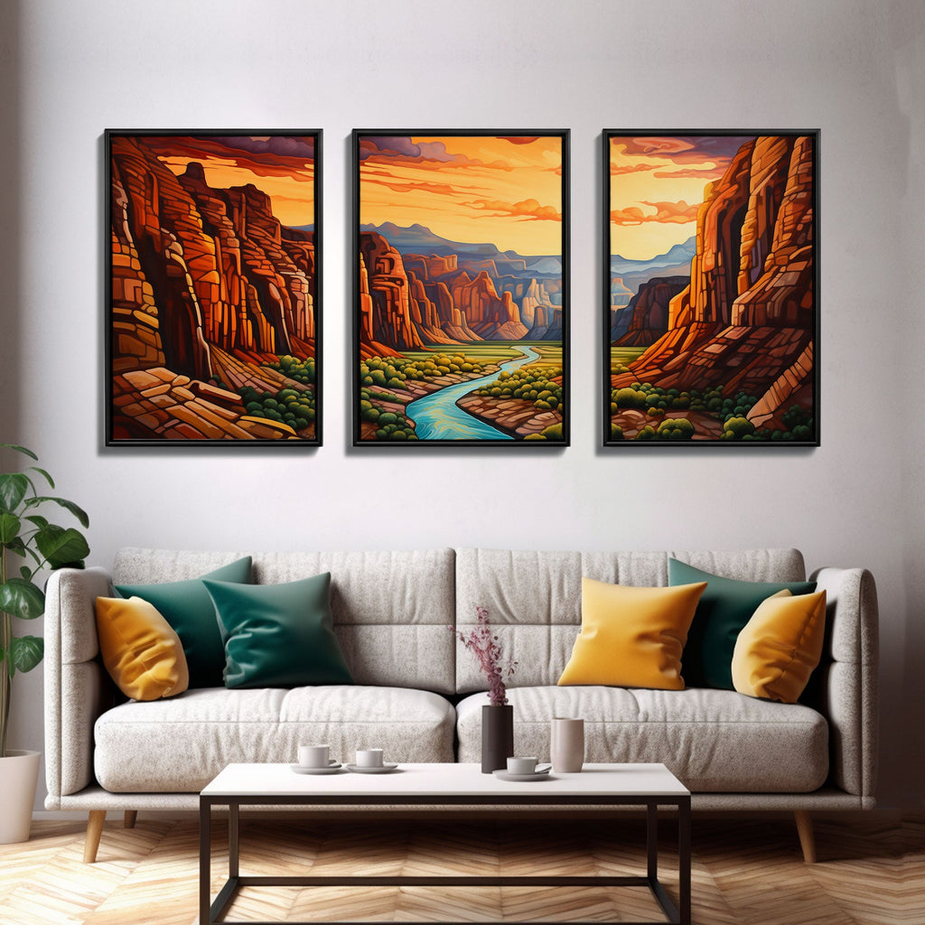 Canyon Art, River Wall Art, Landscape Wall Print, Canvas Print, Wall Art, 3 Piece Wall Art, Appreciation Gift, Ranch Decor, Western Wall Art | | Wiccan Center