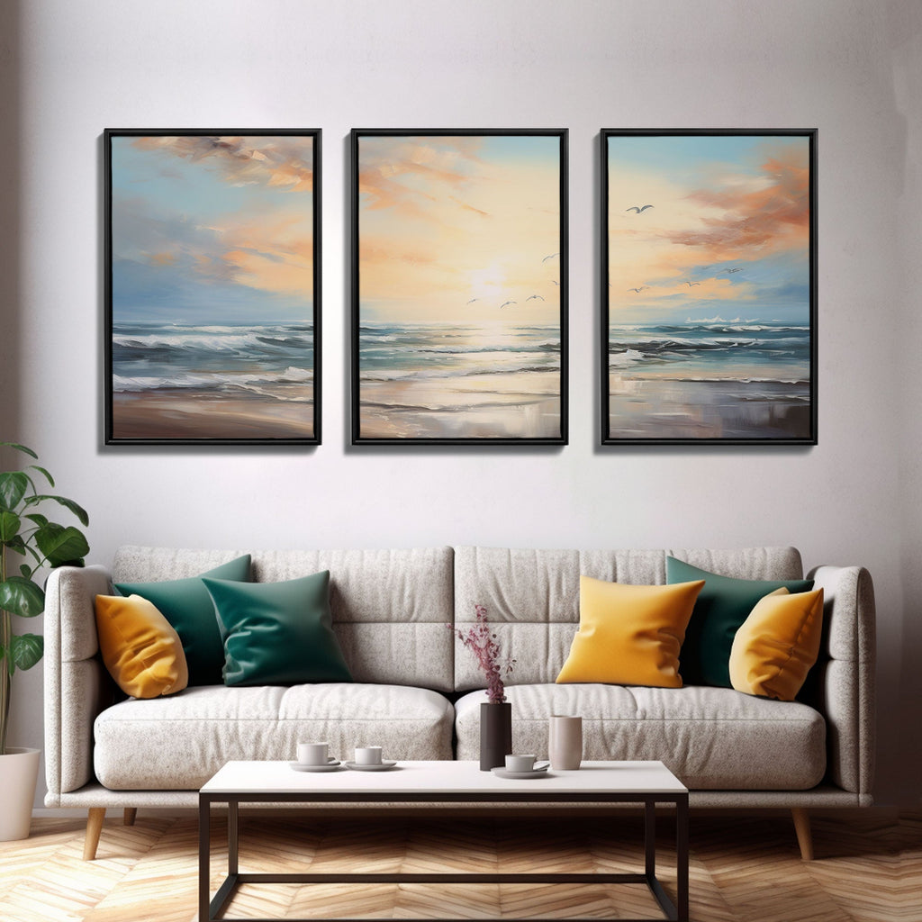 Beach Wall Art, Seascape Print, Sunset Wall Art, Canvas Print, Wall Art, 3 Piece Wall Art, Beach House Wall Decor, Home Office Art, RV Decor | | Wiccan Center