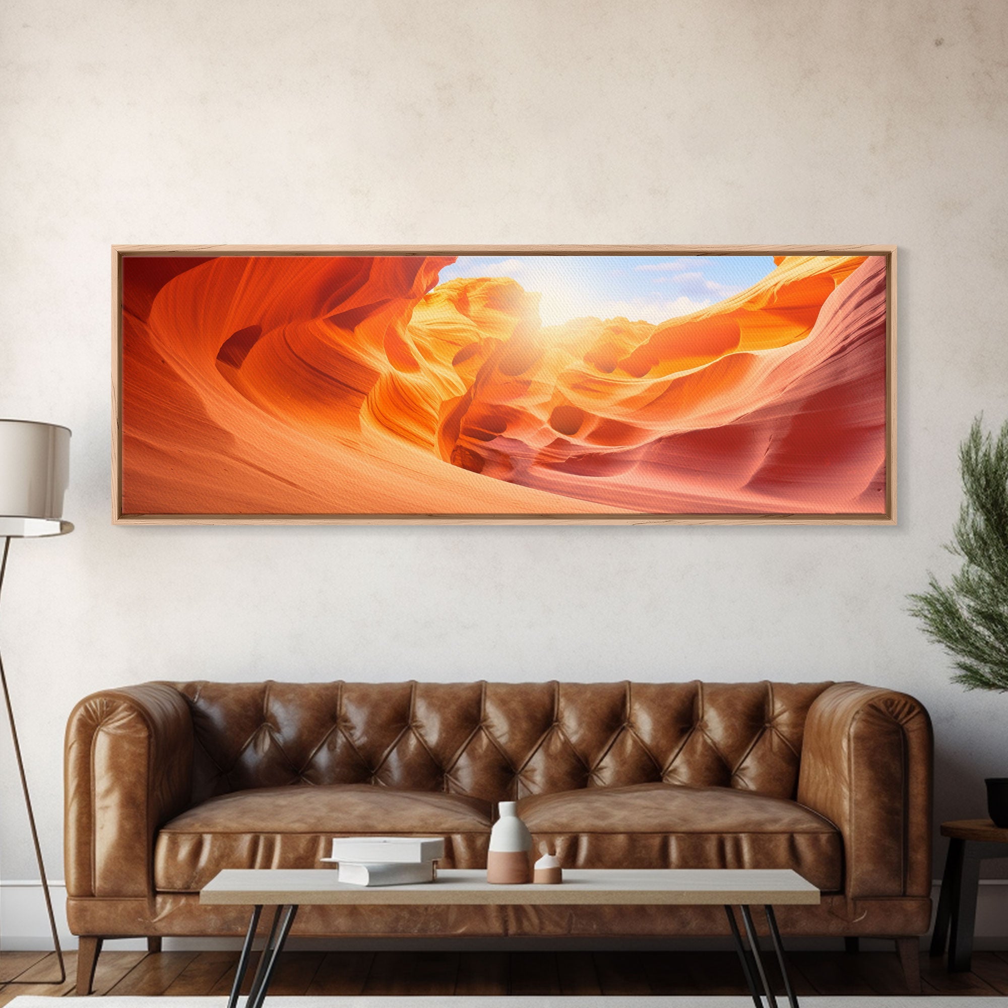 Beautiful Photographic Panoramic of Antelope Canyon Arizona, Sunset Photography, Framed Canvas Print, Landscape Photography, Landmark Art | | Wiccan Center