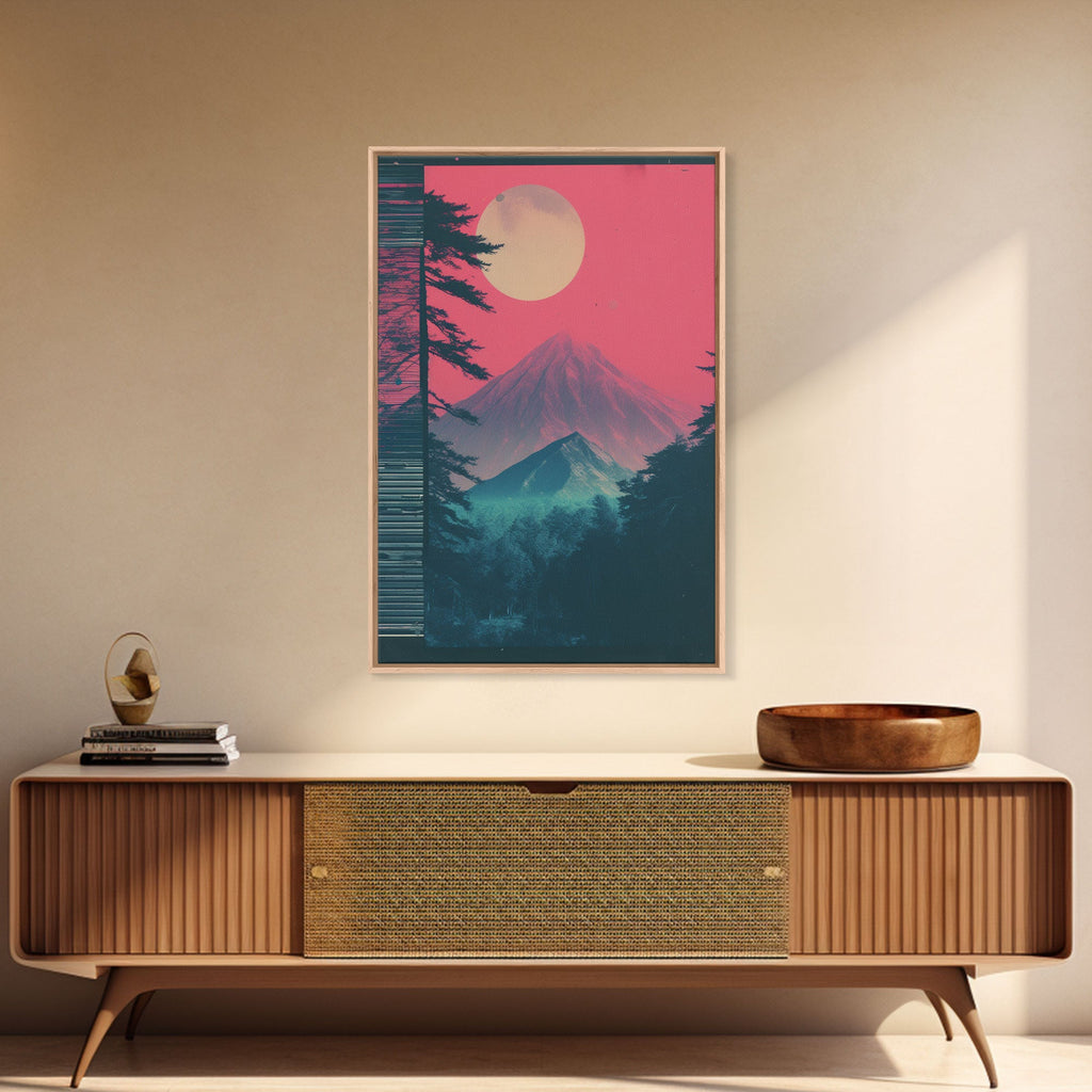 Moon Wall Art, Moon Print, Mountains Wall Art, Canvas Print, Wall Hanging, Portrait Art, Nature Wall Art, Country Home Decor, Bedroom Prints | | Wiccan Center
