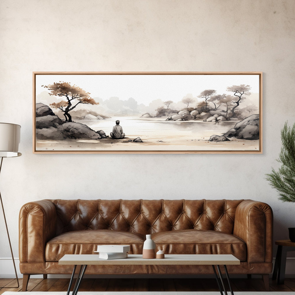 Yoga Studio Wall Decor, Framed Canvas Print, Christmas Gift, Spiritual Boho Decor, Zen Wall Decor, Meditation Art