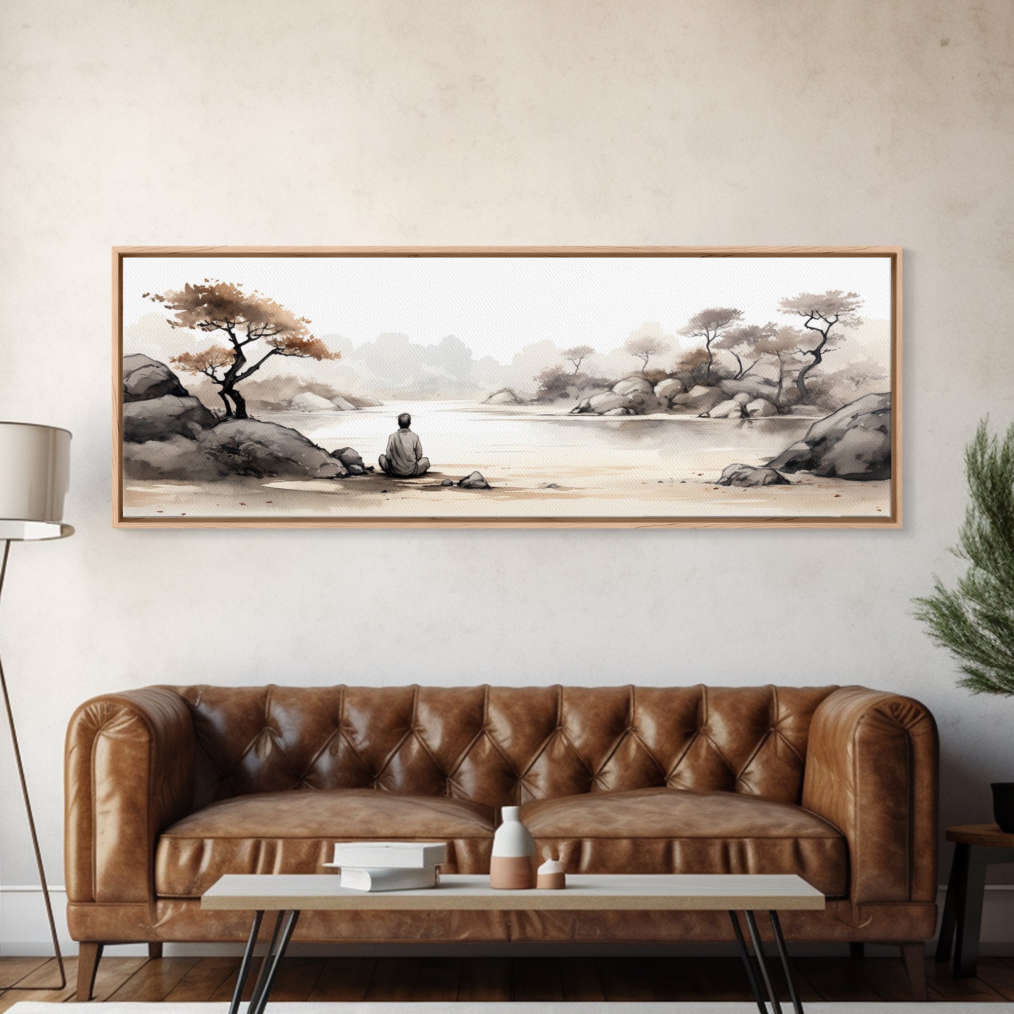 Yoga Studio Wall Decor, Framed Canvas Print, Christmas Gift, Spiritual Boho Decor, Zen Wall Decor, Meditation Art