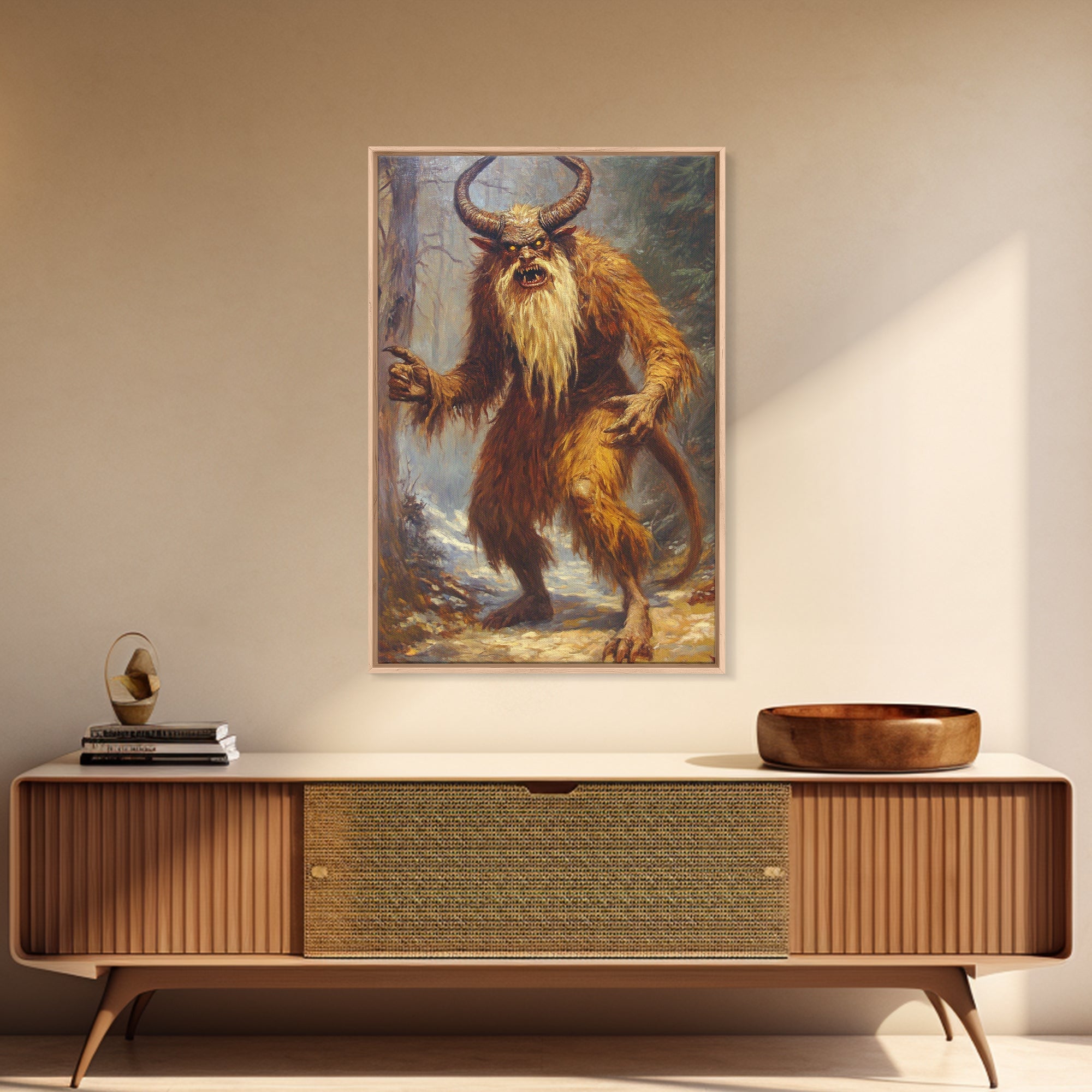 The Wendigo Dark Macabre Wall Art, Halloween Decor, Satyr Painting Print, Spooky Season Art, Halloween Wall Art, Demon Painting | | Wiccan Center