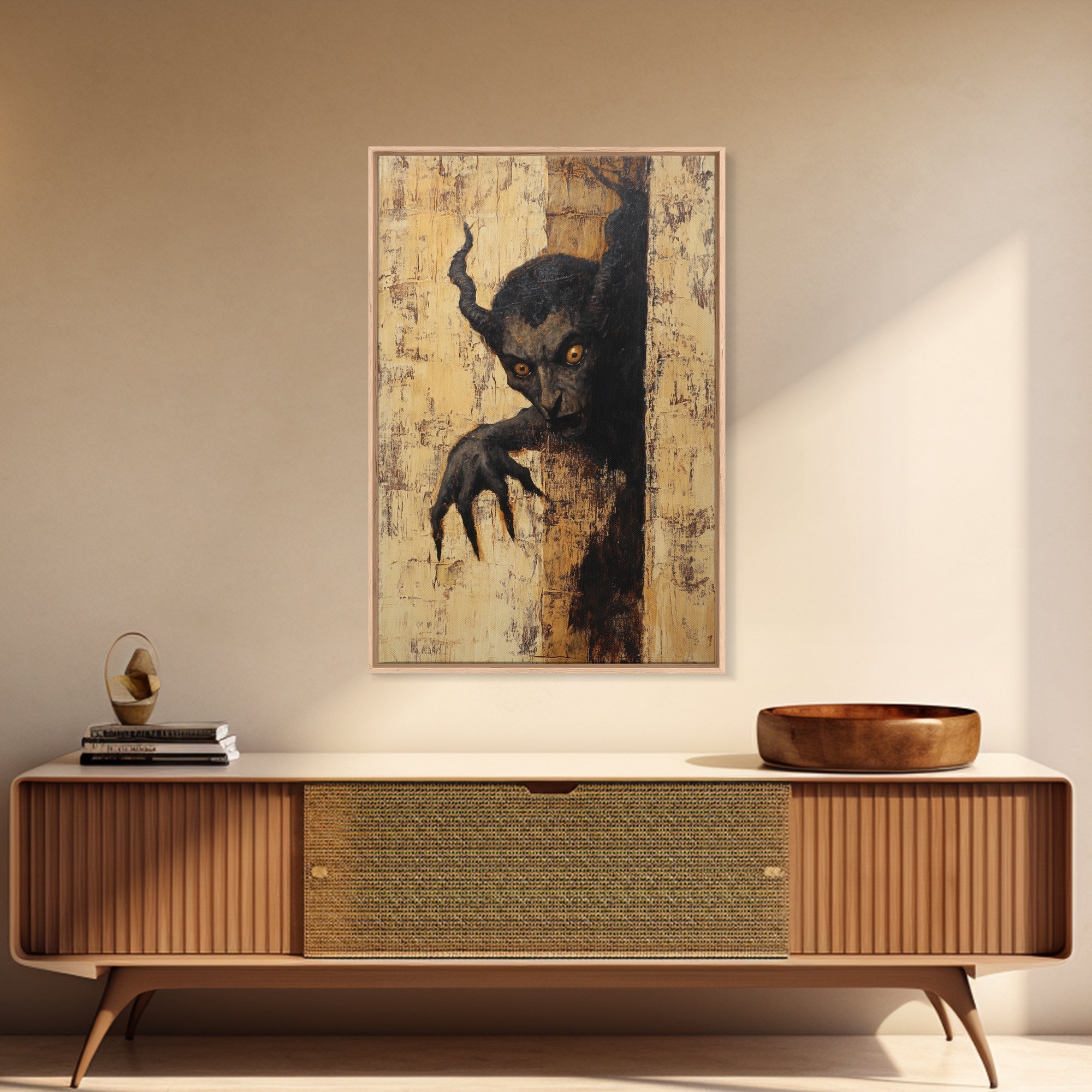 Demon Painting Print, Dark Macabre Wall Art, Original Satyr Painting, Witchy Decor, Wall Art For Witches, Witch Familiar Painting | | Wiccan Center