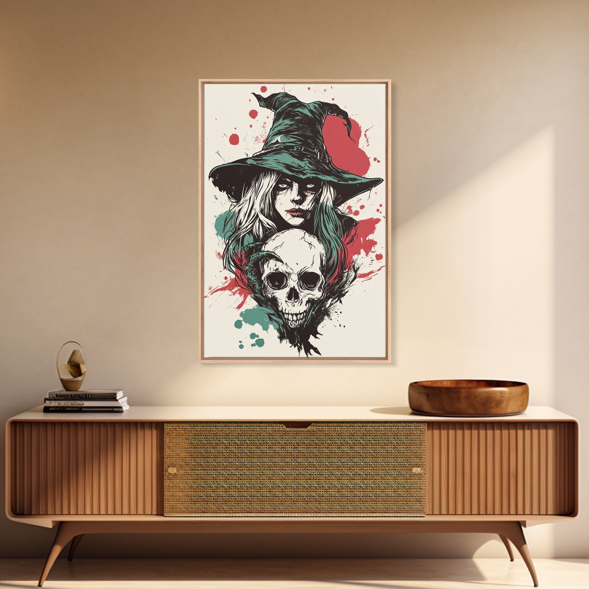 Portrait of A Witch, Framed Canvas Print, Halloween Decor, Witchcraft, Goth Art, Dark Academia Wall Art, Halloween Poster Art | | Wiccan Center