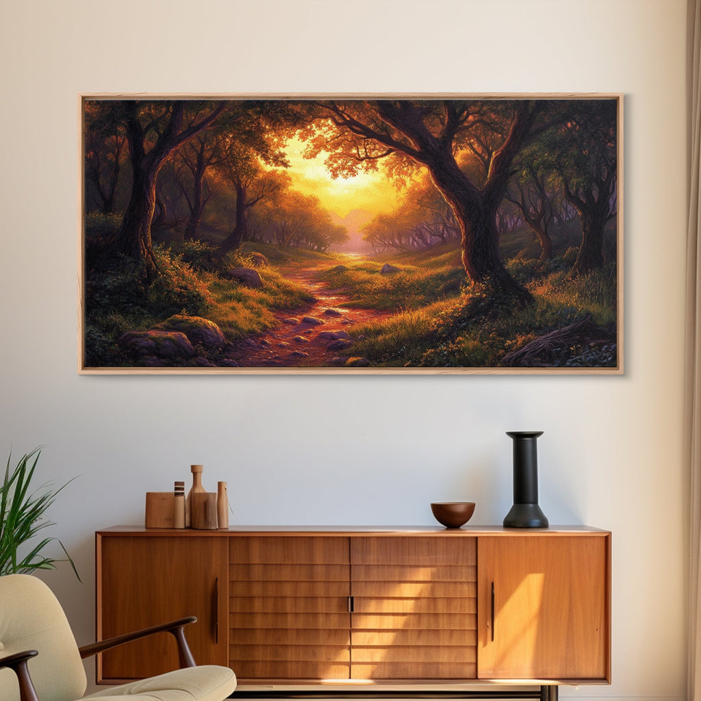 Cute Fantasy Wall Art, Framed Canvas Print, Fantasy Landscape Painting Print, Fairy Art, Fairy Landscape Wall Art Decor | | Wiccan Center