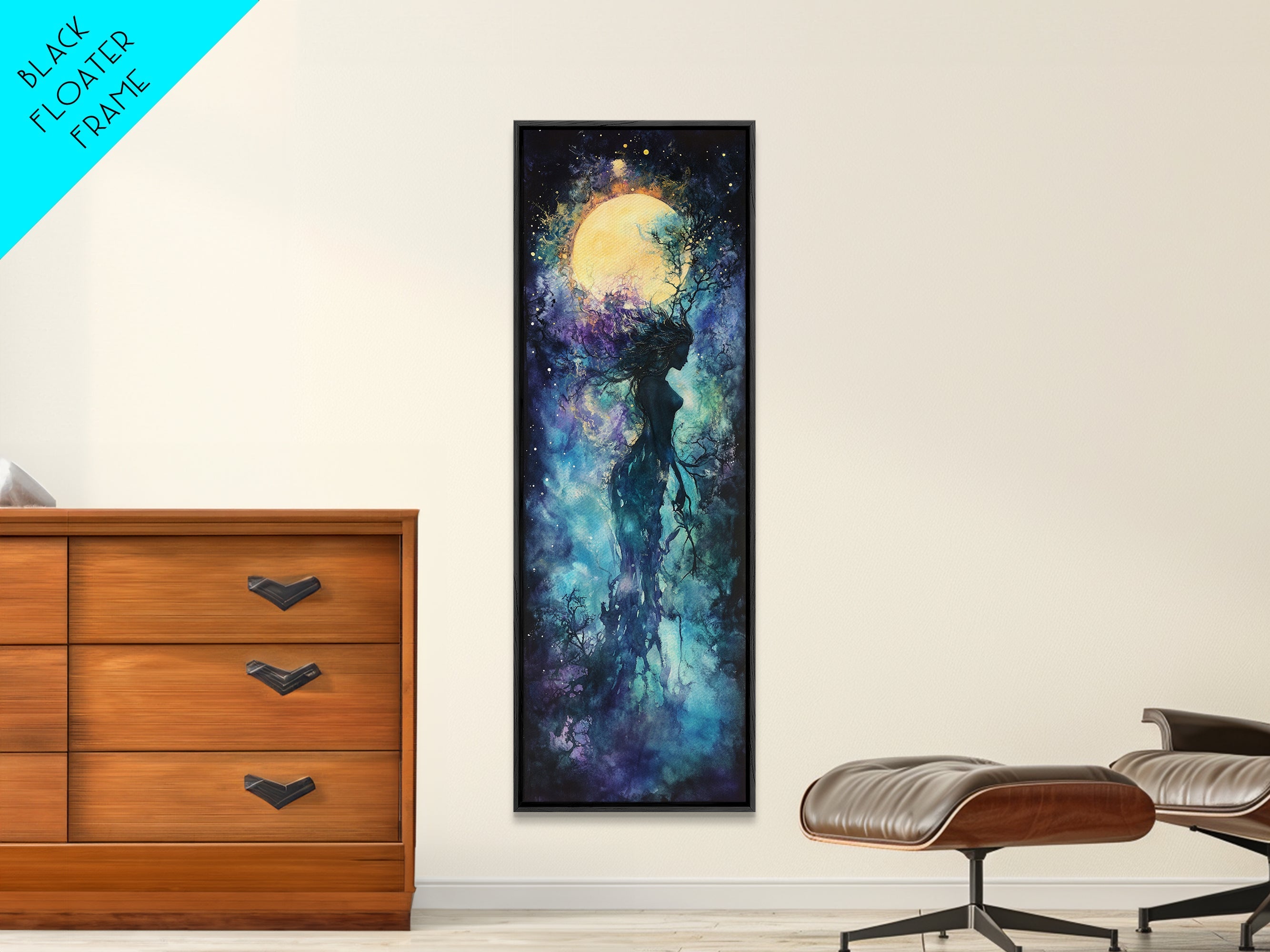 Solar Ritual Canvas Print Featuring Goddess Art Print, Phoenix Metal Inspired Abstract Sacred Geometry Art Perfect Bedroom Decor | | Wiccan Center