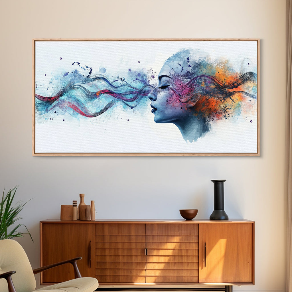 Vibrant Feminine Energy Canvas Print - Abstract Goddess Art Therapy Wall Decor - Whimsical Moody Brain Art for Home Office | | Wiccan Center