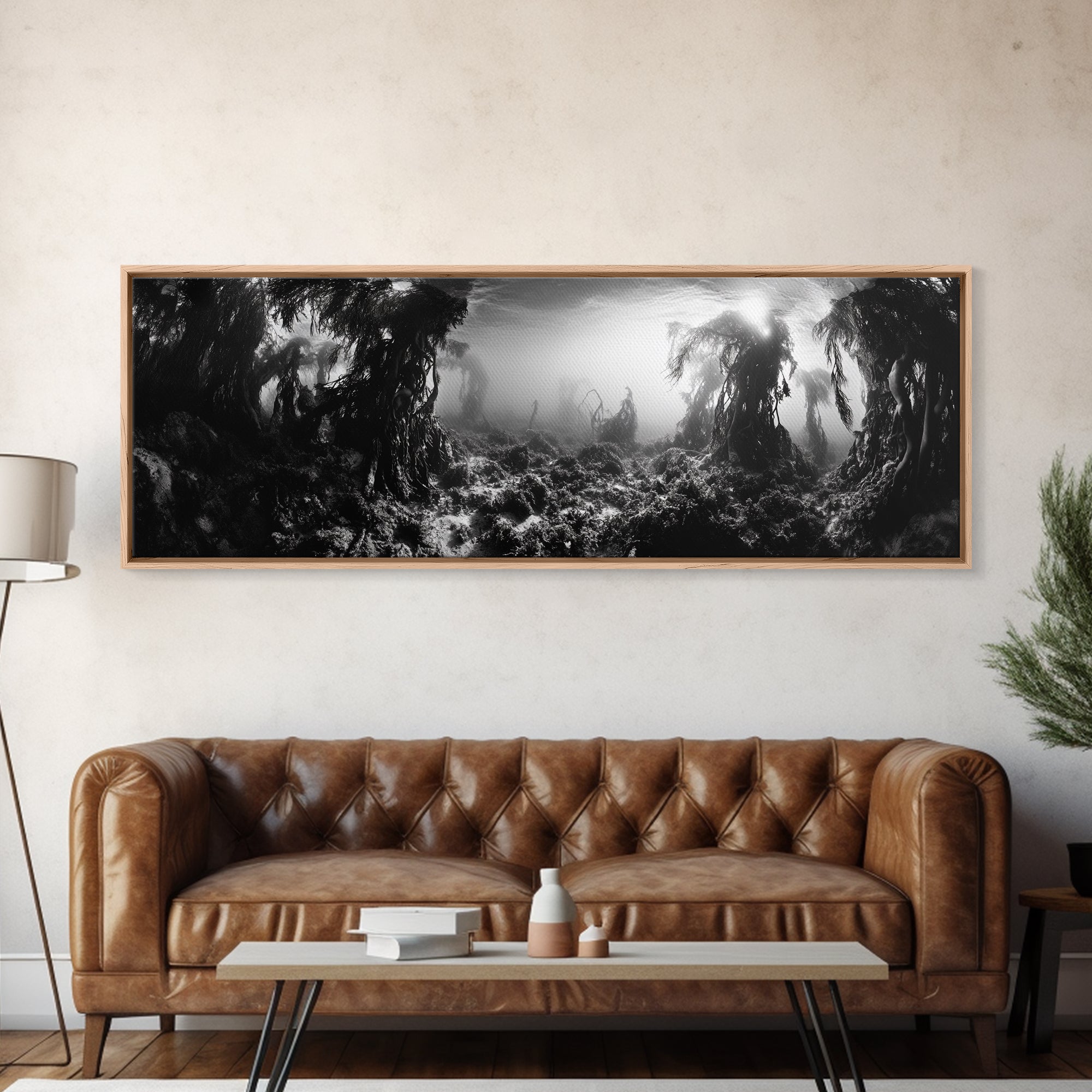 Kelp Forest, Underwater Magic, Ocean Depths, Framed Canvas Print, Marine nature photography, Bathroom wall decor, Moody coastal aesthetic | | Wiccan Center