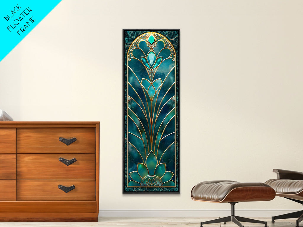 Art Deco Stained Glass Print, Framed Canvas, Wood Frame Wall Art, Retro Style Decor, Roaring 20s Inspired Wall Art | | Wiccan Center
