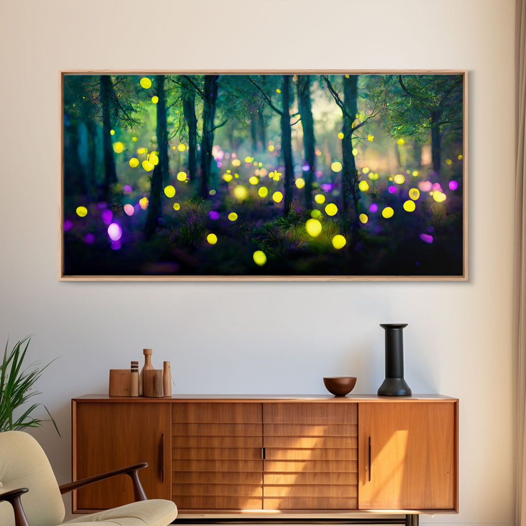Magical forest with fairies canvas print, fantasy art, cool wall art, dorm art, ready to hang wall art | | Wiccan Center