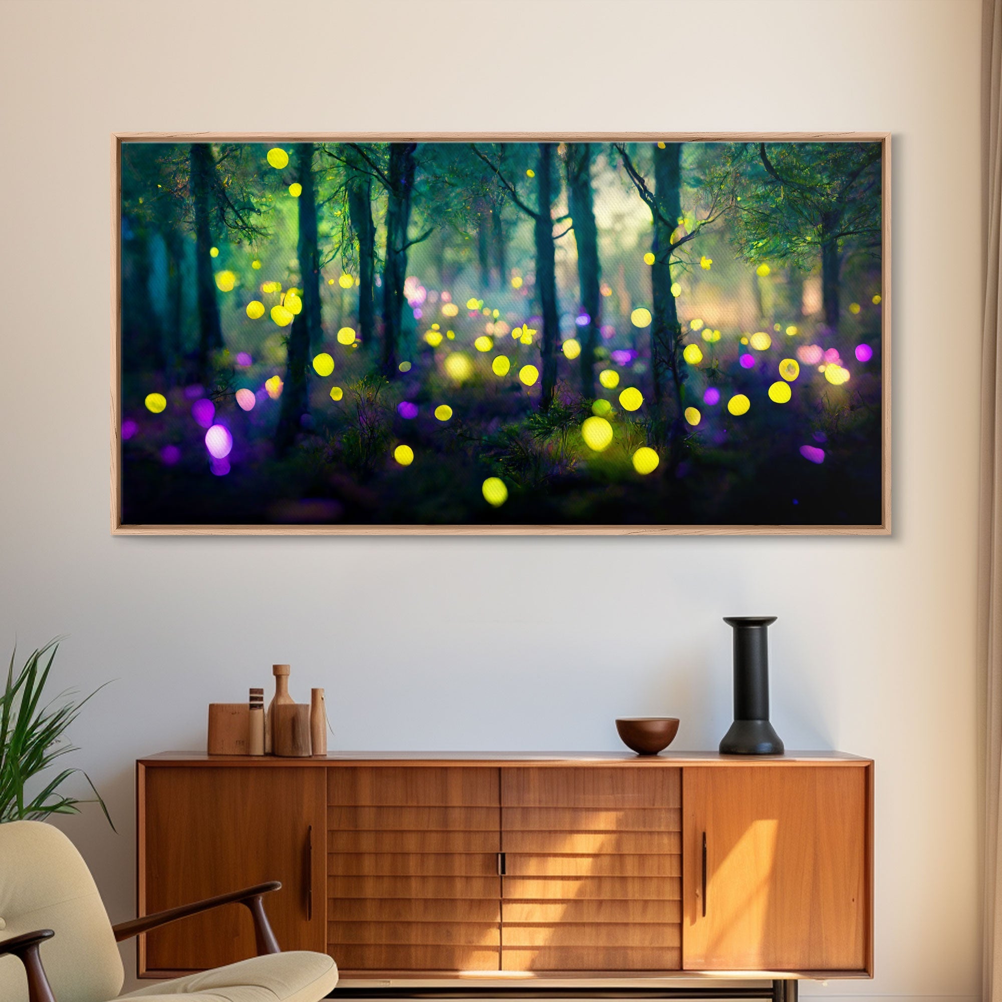 Magical forest with fairies canvas print, fantasy art, cool wall art, dorm art, ready to hang wall art | | Wiccan Center