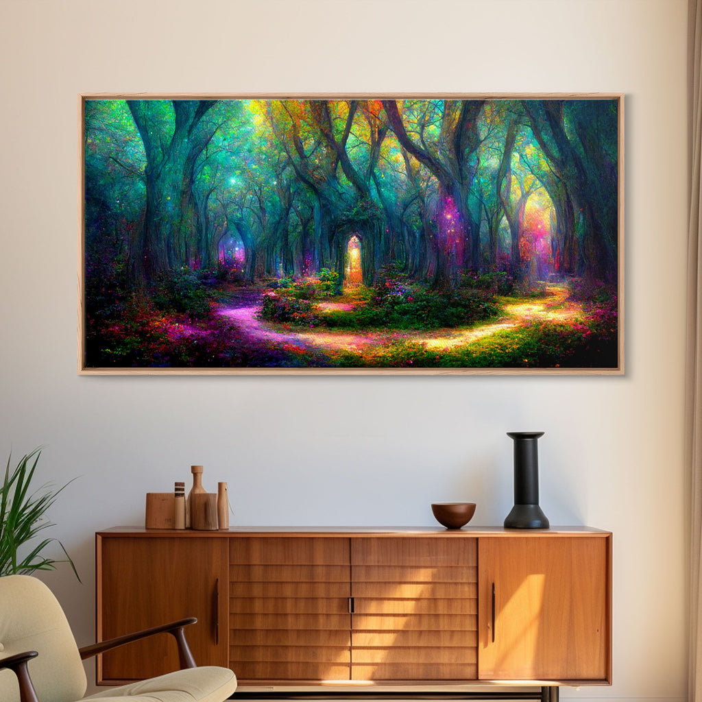Beautiful Fantasy wall art, canvas print, magical forest, fantasy landscape art, ready to hang wall art | | Wiccan Center