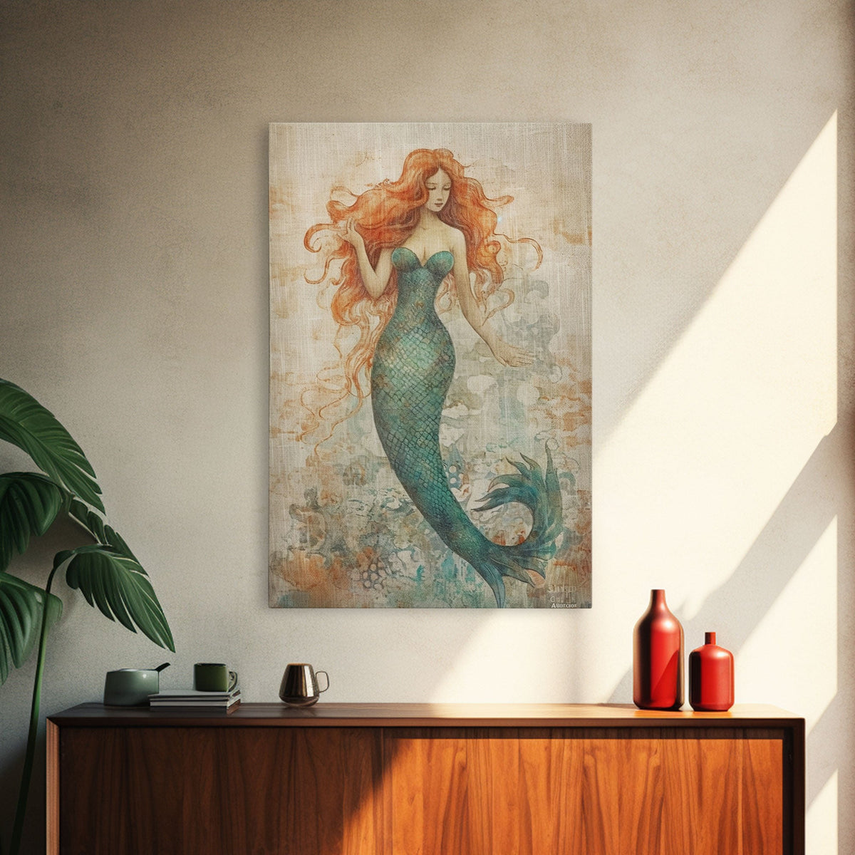 Coastal Mermaid Canvas Print Or Poster, Framed | | Wiccan Center