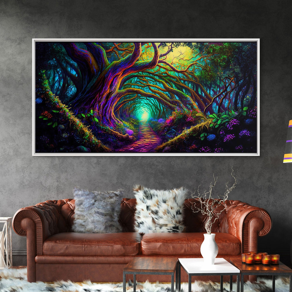 Fantasy wall art, canvas print, magical forest, fantasy landscape art, ready to hang wall art, magical glowing forest fantasy art | | Wiccan Center