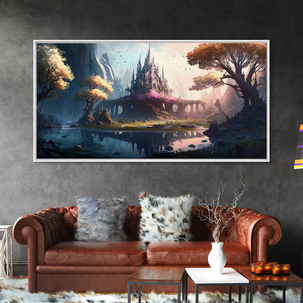 Norse Mythology Art, Alfheim Realm of the Light Elves, Framed Canvas Print, Fantasy Wall Art | | Wiccan Center