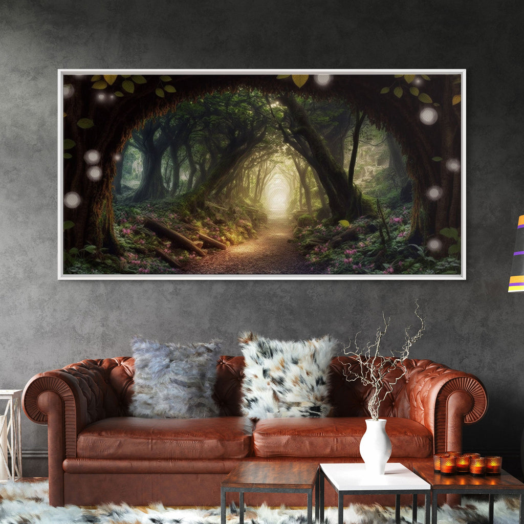 Path Through A Magical Enchanted Fairy Forest, Fantasy Art, Framed Canvas Print, Enchanted Forest Fantasy Art | | Wiccan Center